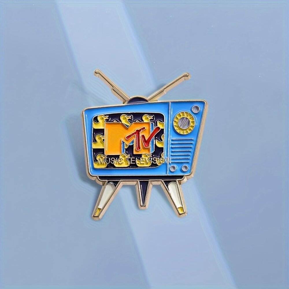 MTV OIL DRIPPED ENAMEL PIN LAPEL PIN BROOCH NWT - Picture 8 of 12